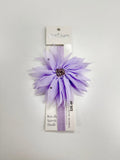 Bari Lynn Crystal Chiffon Flower Elastic Headband _Lavender BLSS22 - 042 - NorthGirls