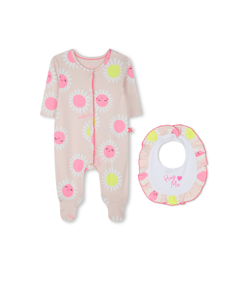 Billie Blush Baby Girls Footie & Bib_ U21016 - NorthGirls