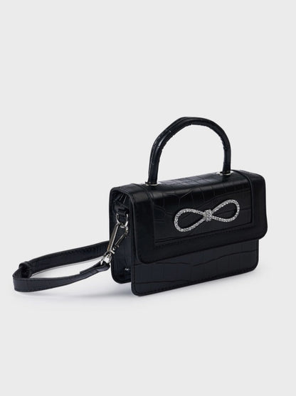Mayoral Mini Shoulder Bag w/Jeweled Bow _Black 10492-016