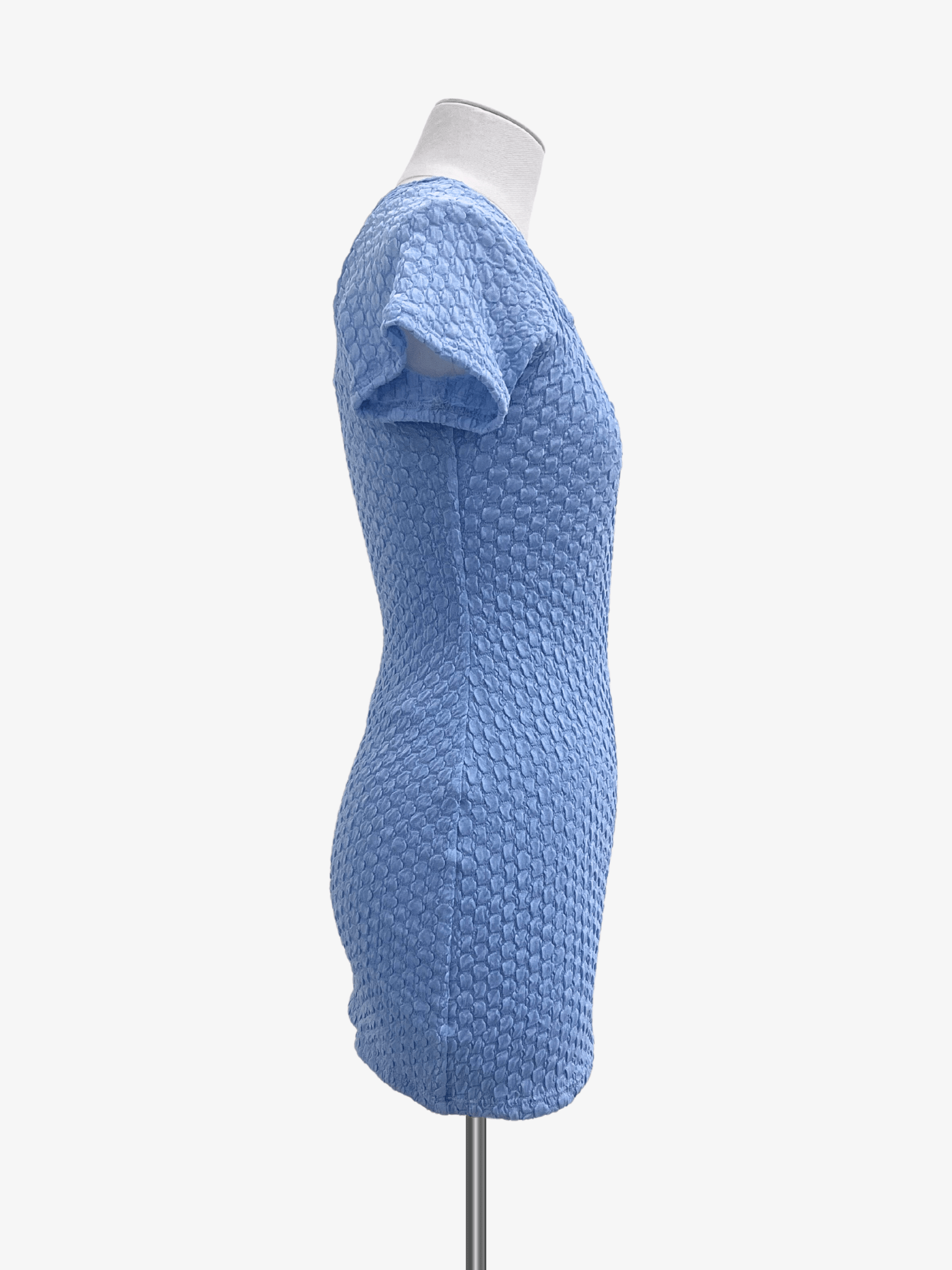 Cheryl Kids Blue Textured Fitted Dress - NorthGirls