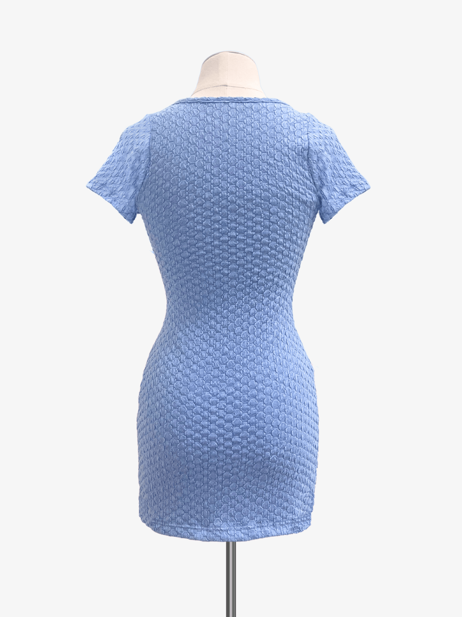 Cheryl Kids Blue Textured Fitted Dress - NorthGirls