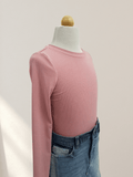 Cheryl Kids Pink L/S Ribbed Top _6039 - 1402 - NorthGirls