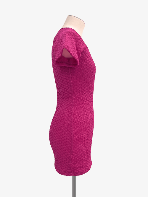 Cheryl Kids Pink Textured Fitted Dress - NorthGirls