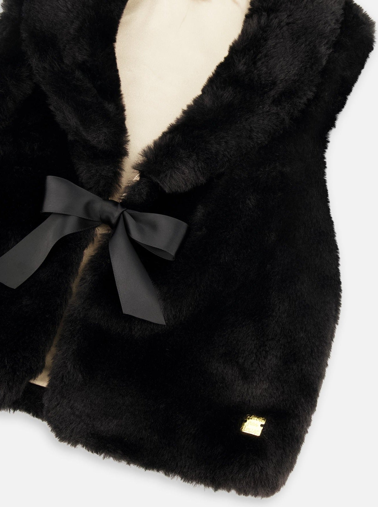 Deux Par Deux Black Faux Fur Shawl Collar Vest _F20NG31 - 999B - NorthGirls