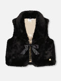 Deux Par Deux Black Faux Fur Shawl Collar Vest _F20NG31 - 999B - NorthGirls