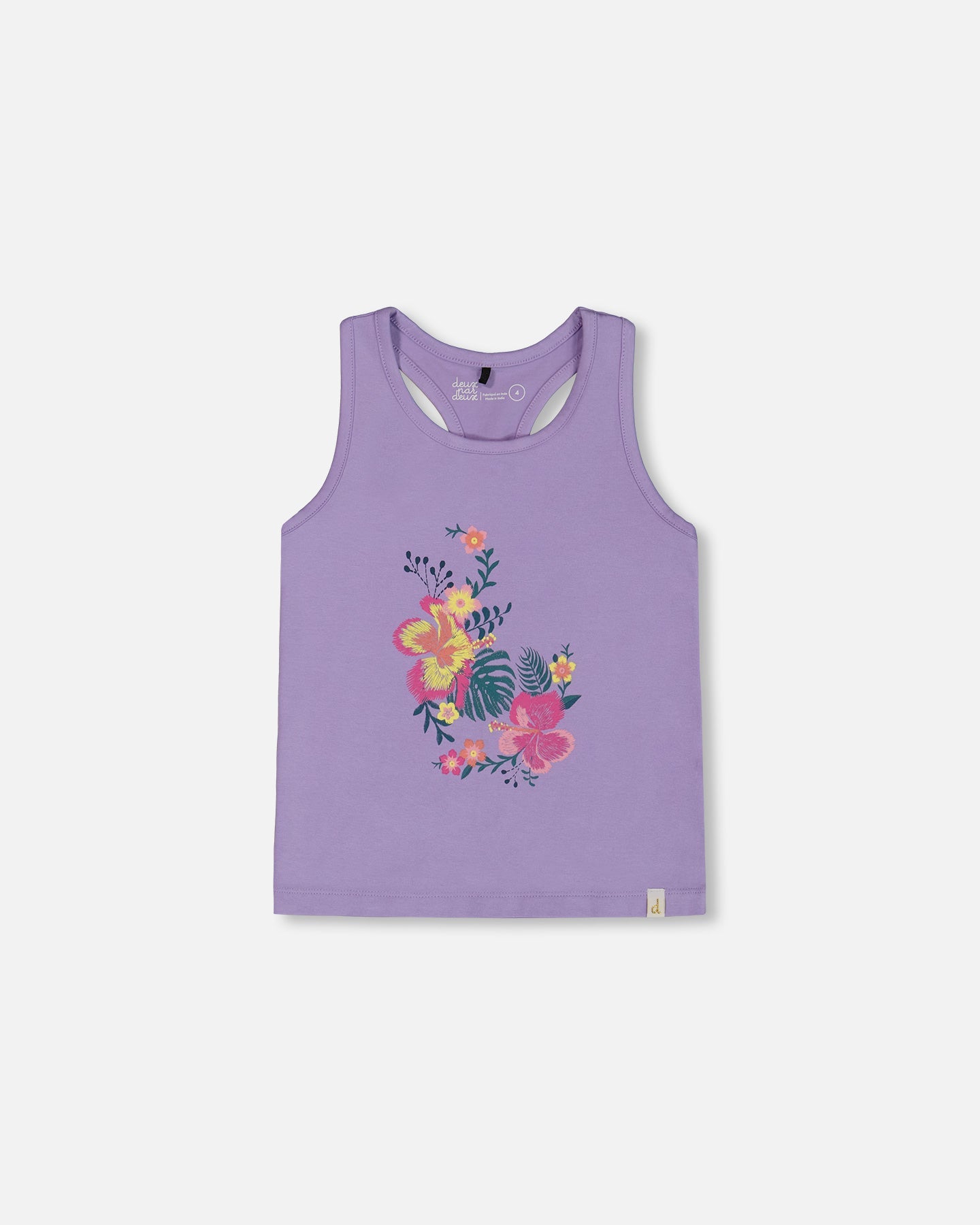 Deux Par Deux Girls Printed Organic Jersey Tank Top_ G30H73 - NorthGirls
