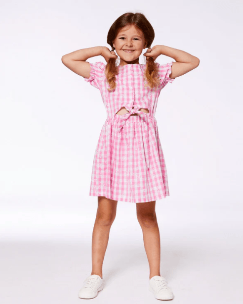 Deux Par Deux Girls Vichy Dress_ G30J90 - NorthGirls