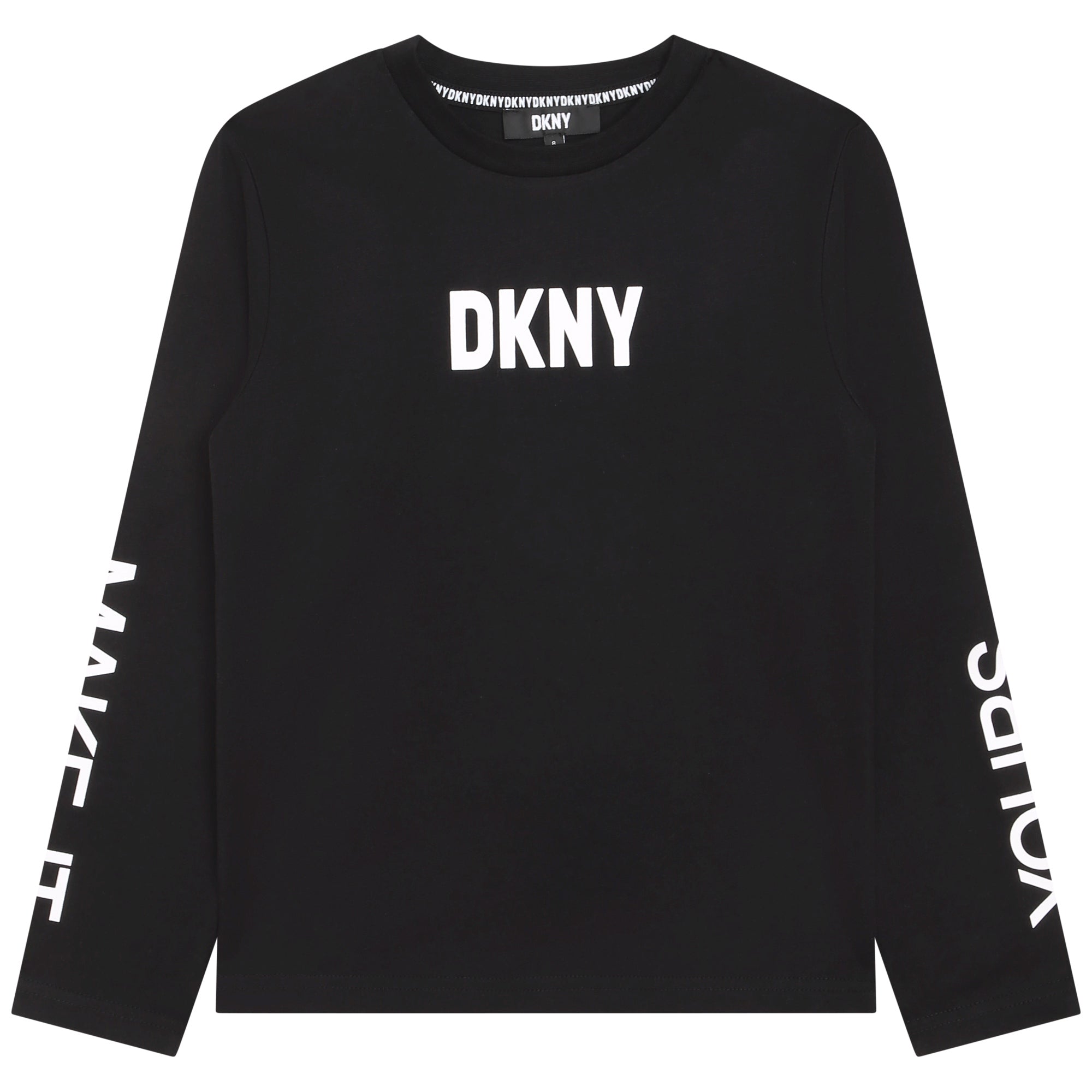 DKNY Junior Black Organic Cotton Long Sleeve T-Shirt _D55007 - 09B - NorthGirls