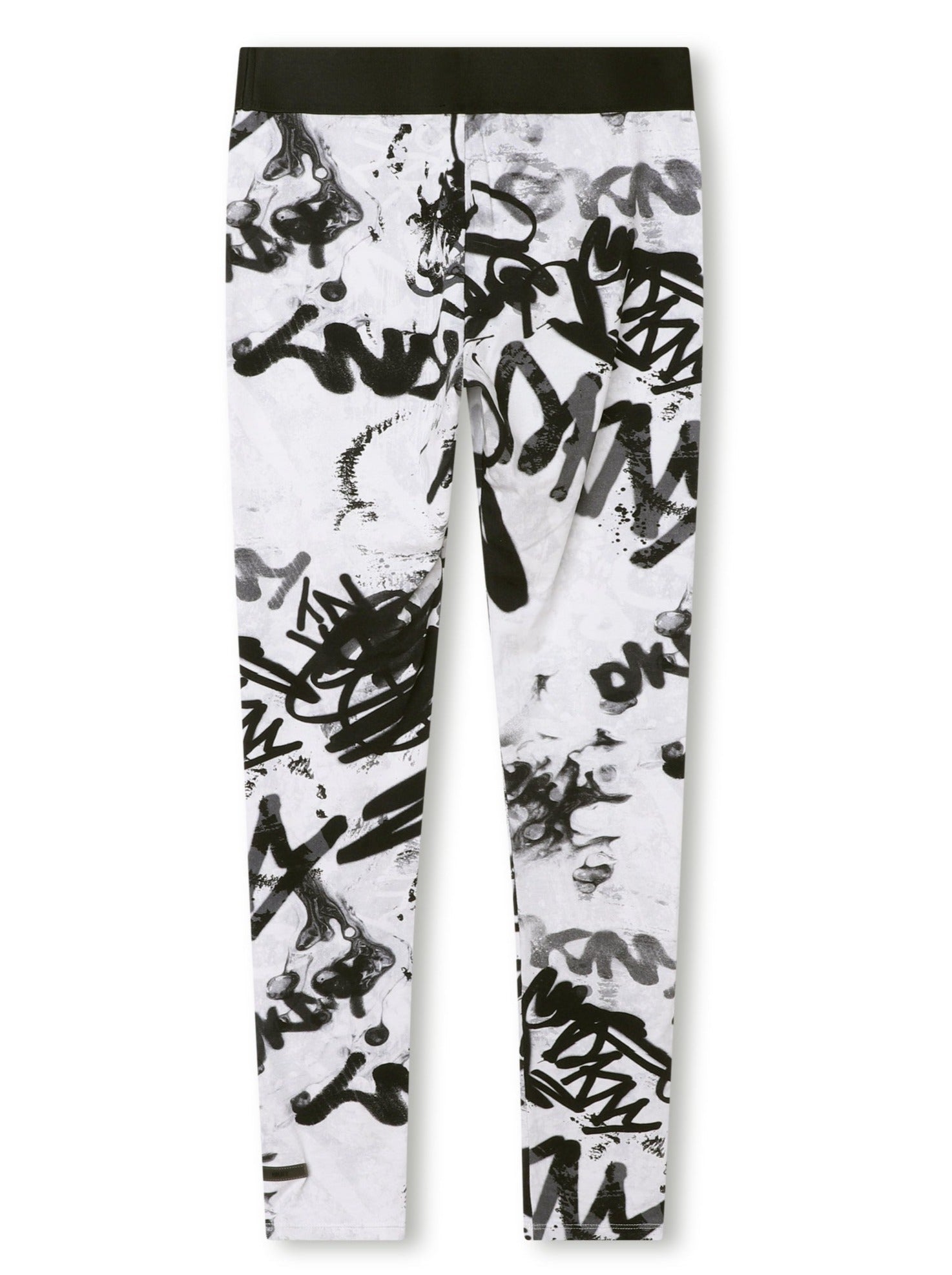 DKNY Junior White & Black Cotton Graffiti Leggings _D34B06 - N50 - NorthGirls