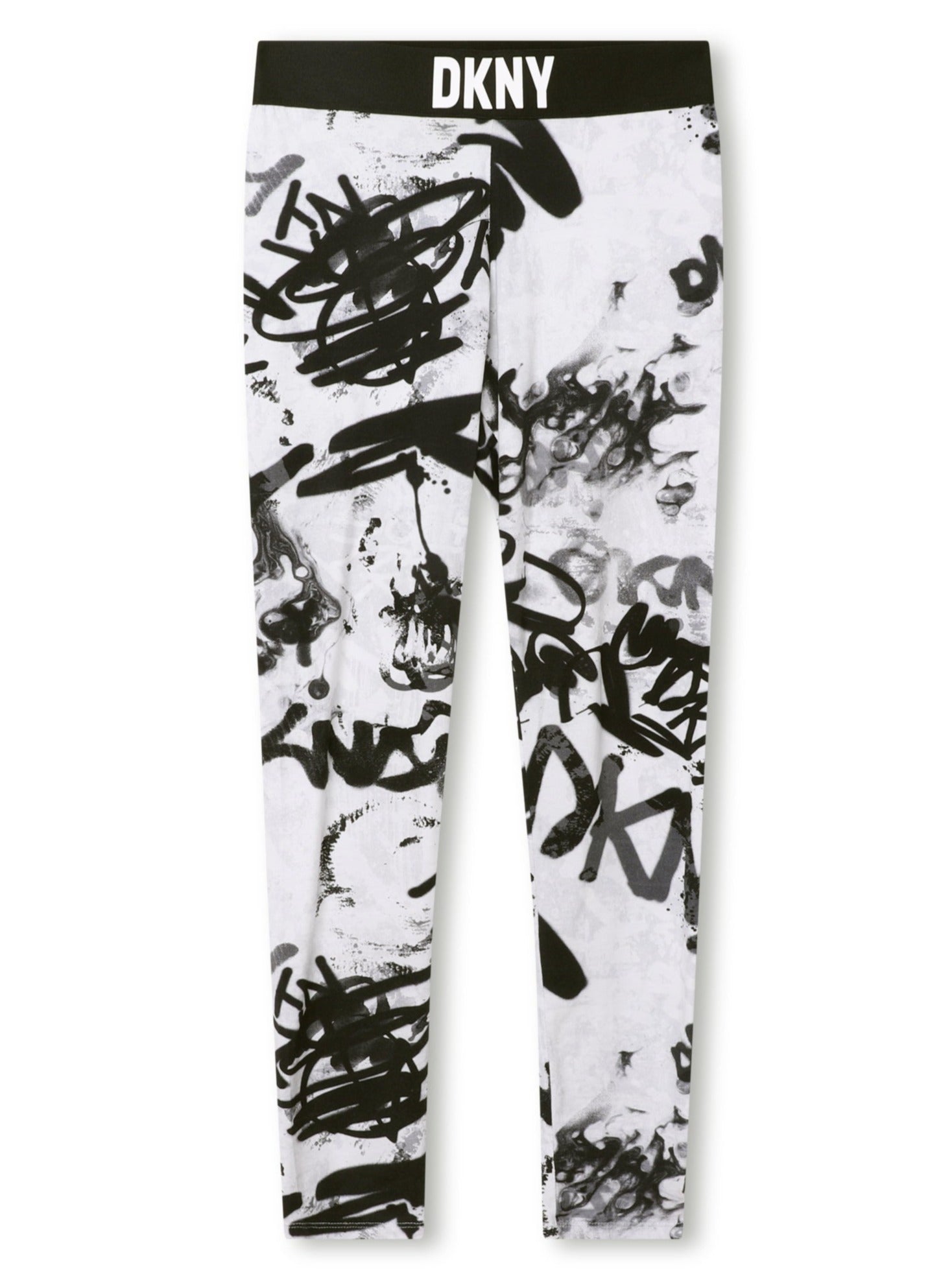 DKNY Junior White & Black Cotton Graffiti Leggings _D34B06 - N50 - NorthGirls