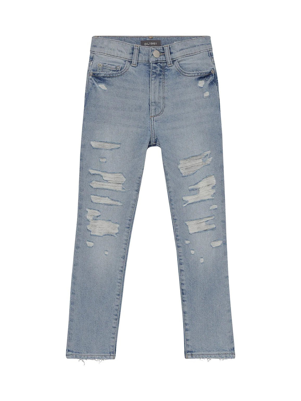 DL1961 Emie Straight Ice Distressed Blue Jeans _26451 - NorthGirls