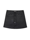 DL1961 Jenny Mini Black Coated Denim Skirt_26467 - NorthGirls