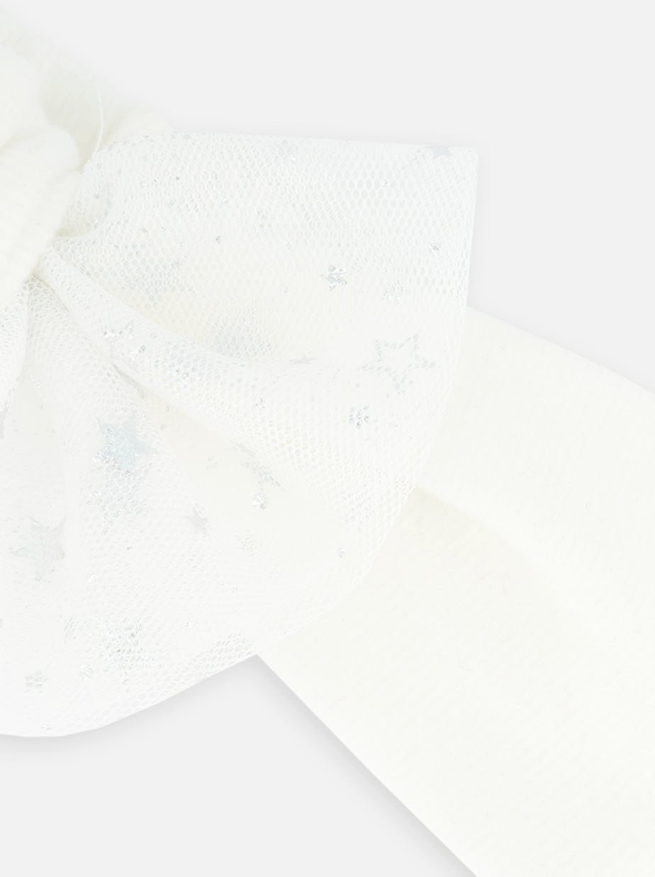 Girl Headband With Glittering Tulle Bow - NorthGirls