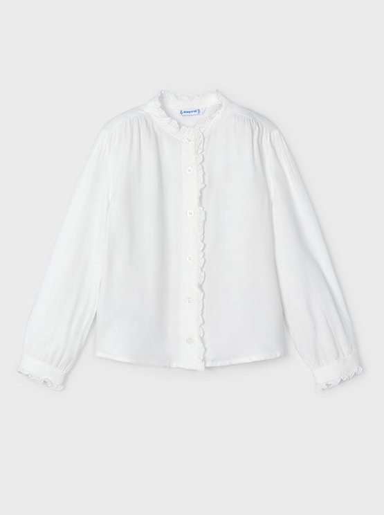 Girls Basic Button - Down Blouse - NorthGirls