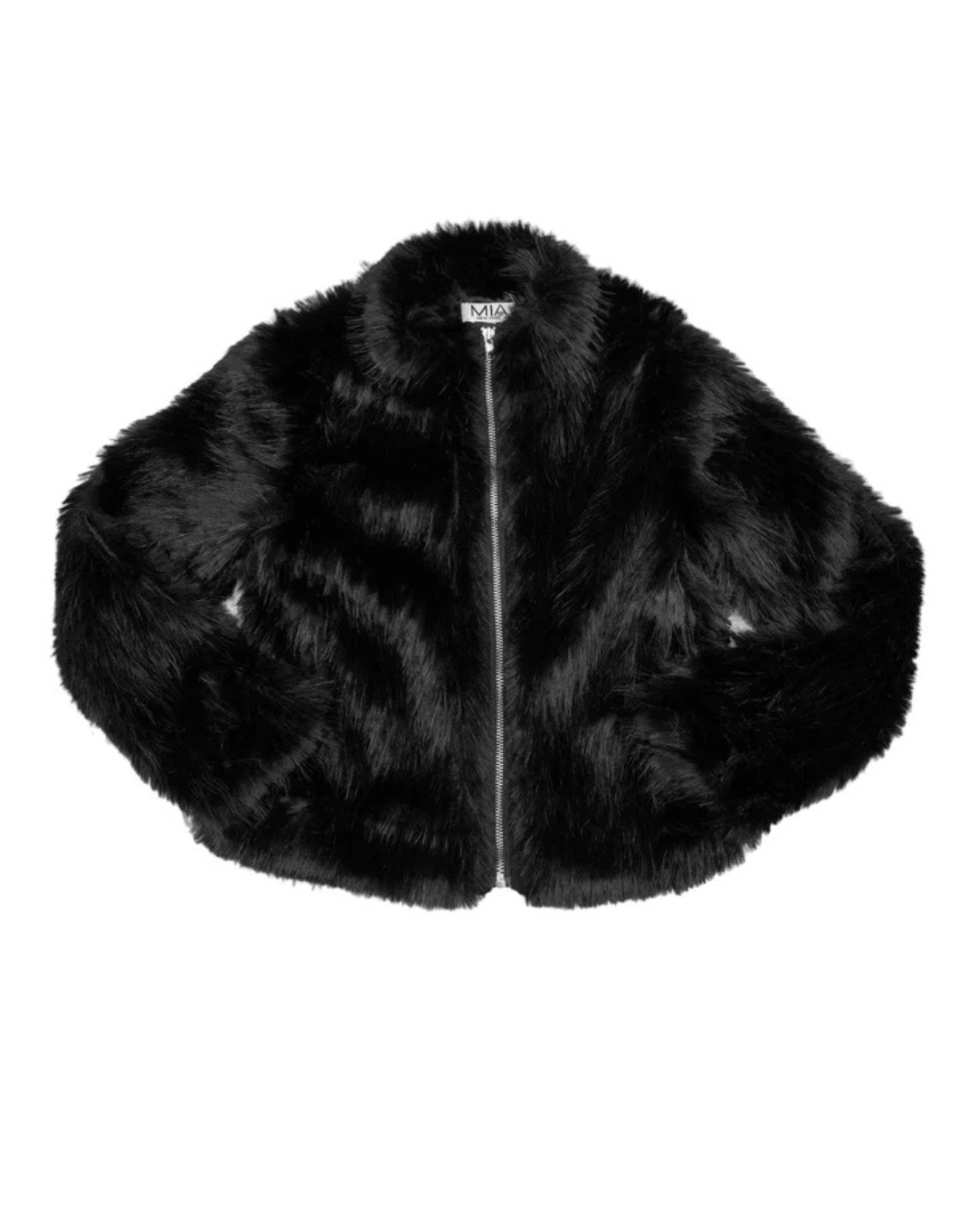 Girls Black Feather Fur Jacket - NorthGirls