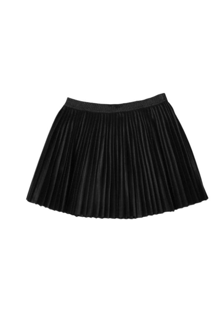 Girls Black Pleated Skirt With Glitter Waistband - NorthGirls