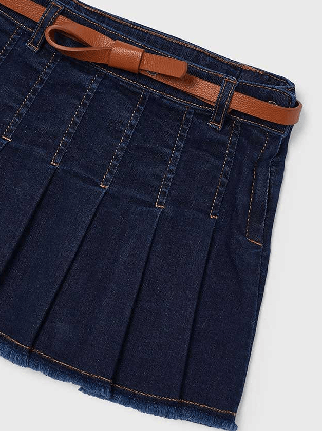 Girls Denim Skirt With Belt - NorthGirls