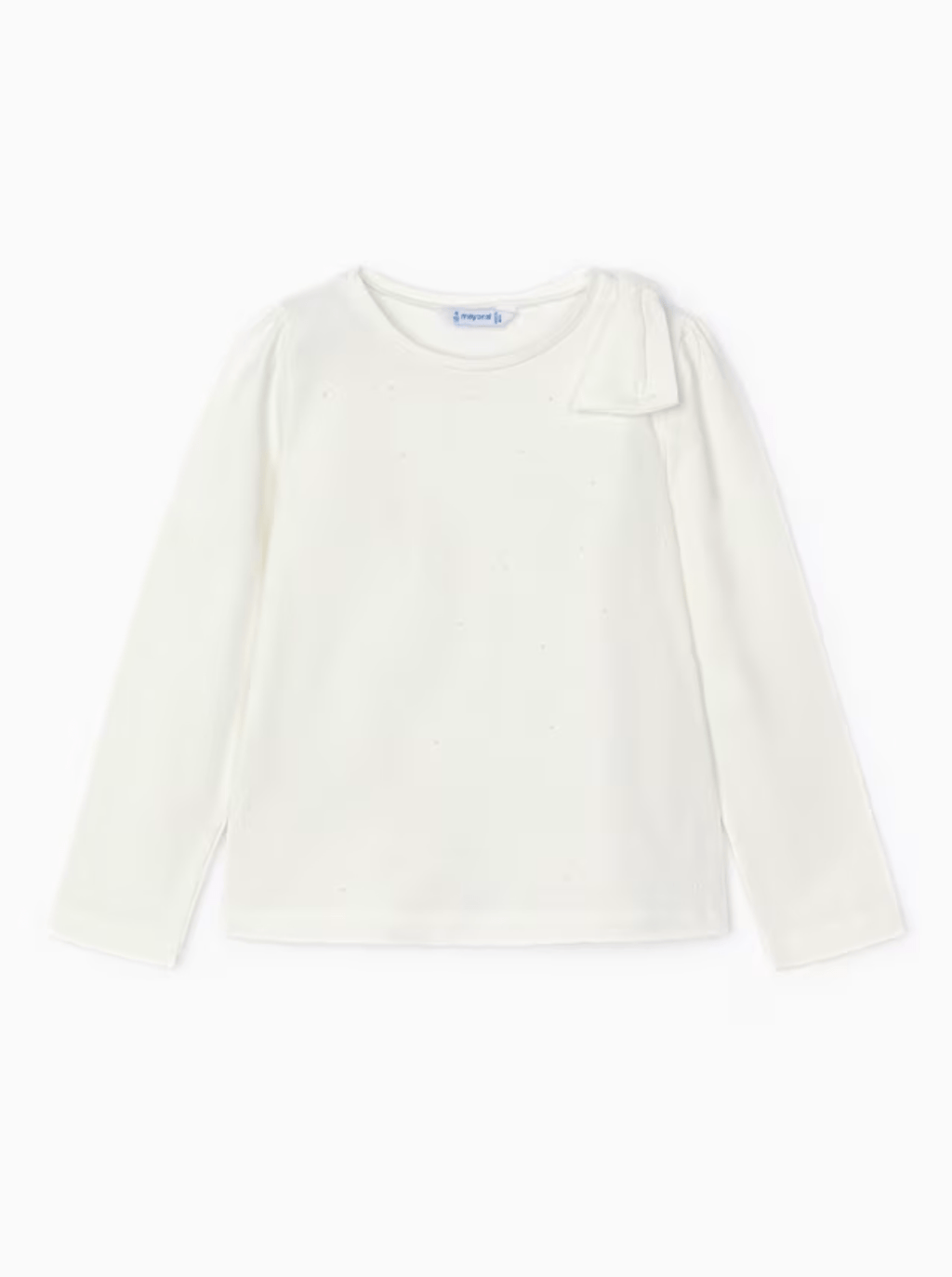 Girls Long Sleeve Shirt with Pearls & Bow - NorthGirls