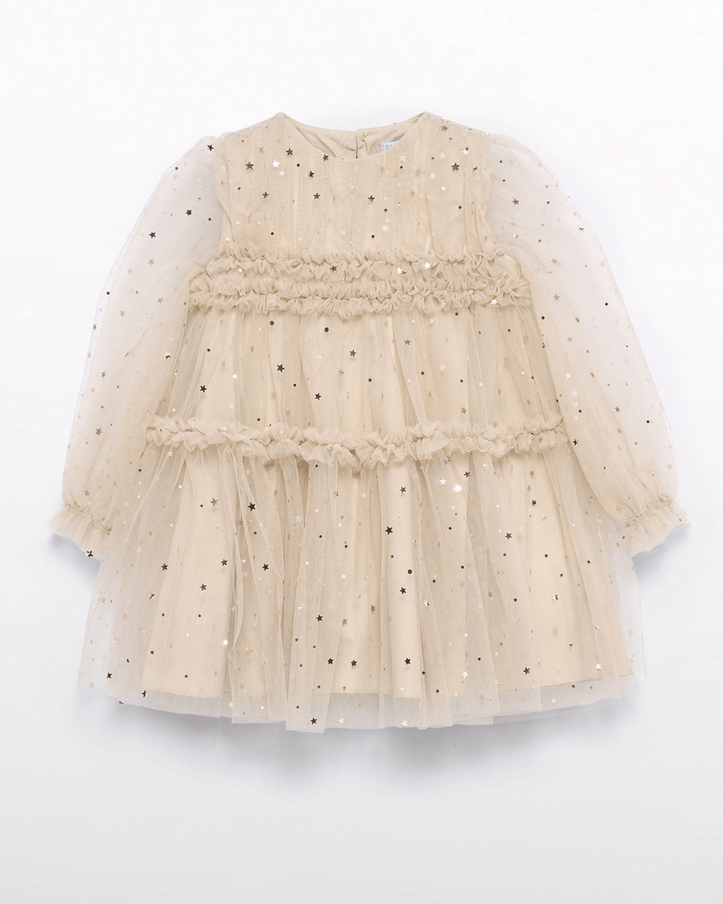 Girls Tulle and Star Long Sleeve Dress - NorthGirls