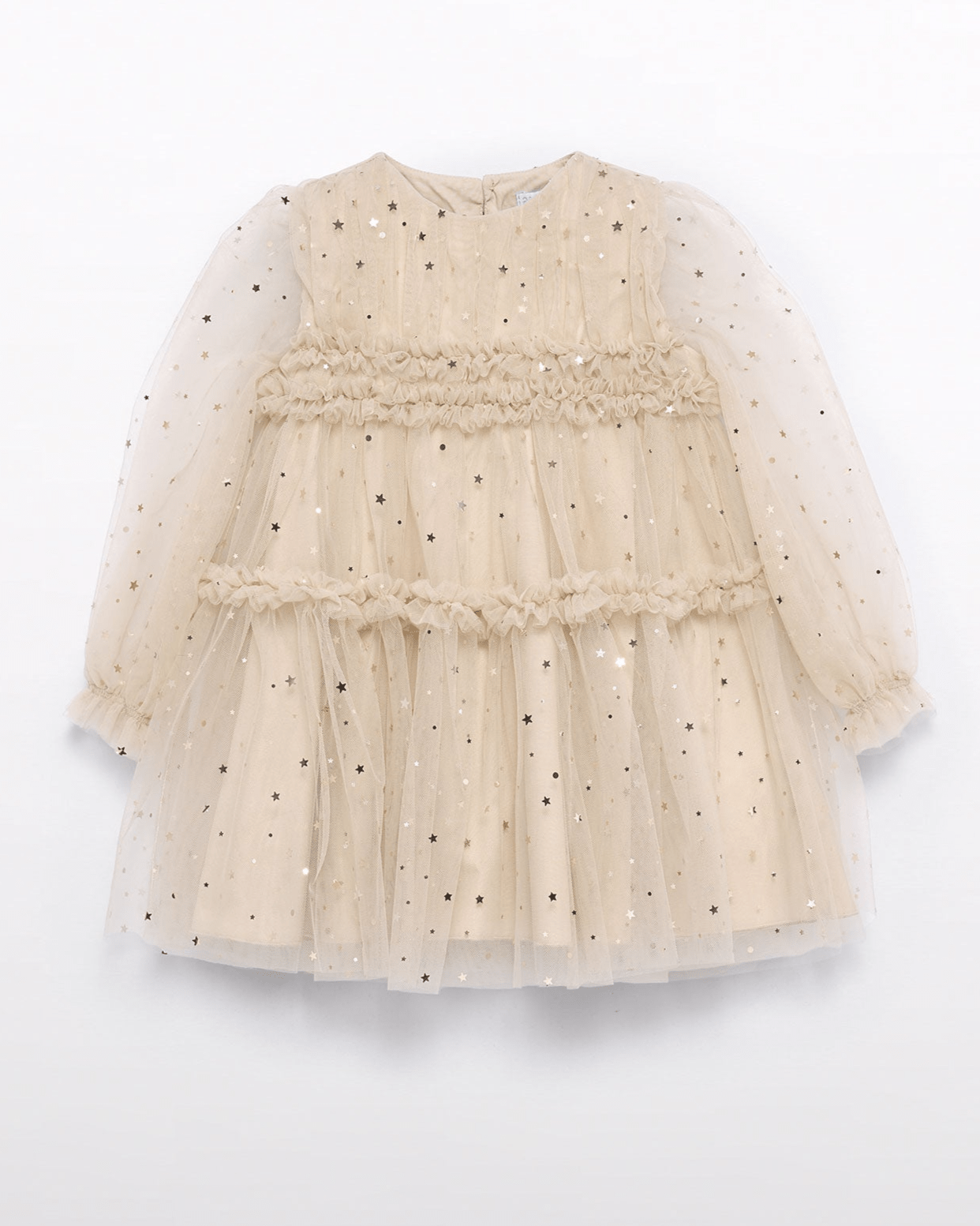 Girls Tulle and Star Long Sleeve Dress - NorthGirls