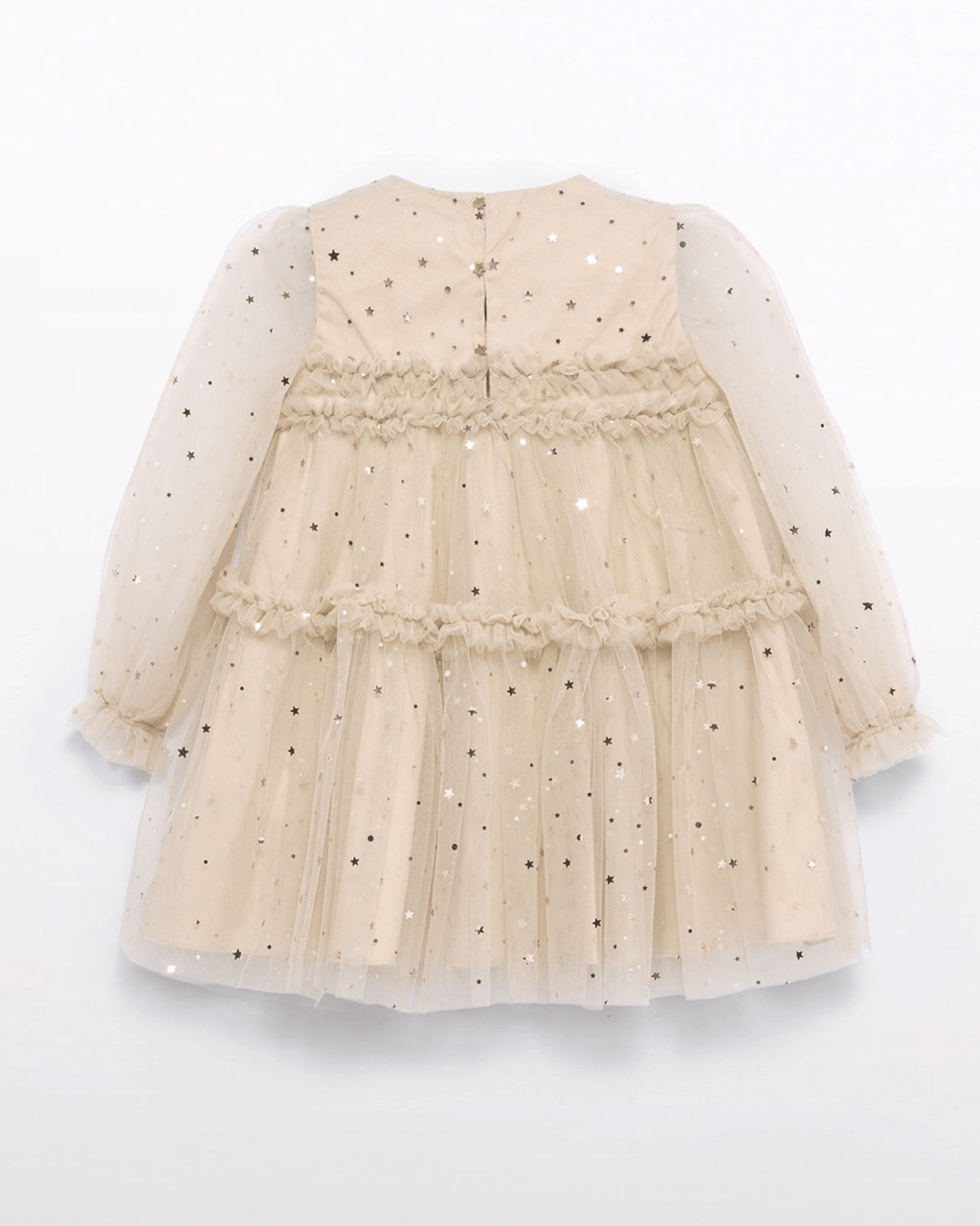Girls Tulle and Star Long Sleeve Dress - NorthGirls