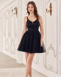 Ladivine A - Line Beaded Layered Tulle Cocktail Dress _CY022 - NorthGirls