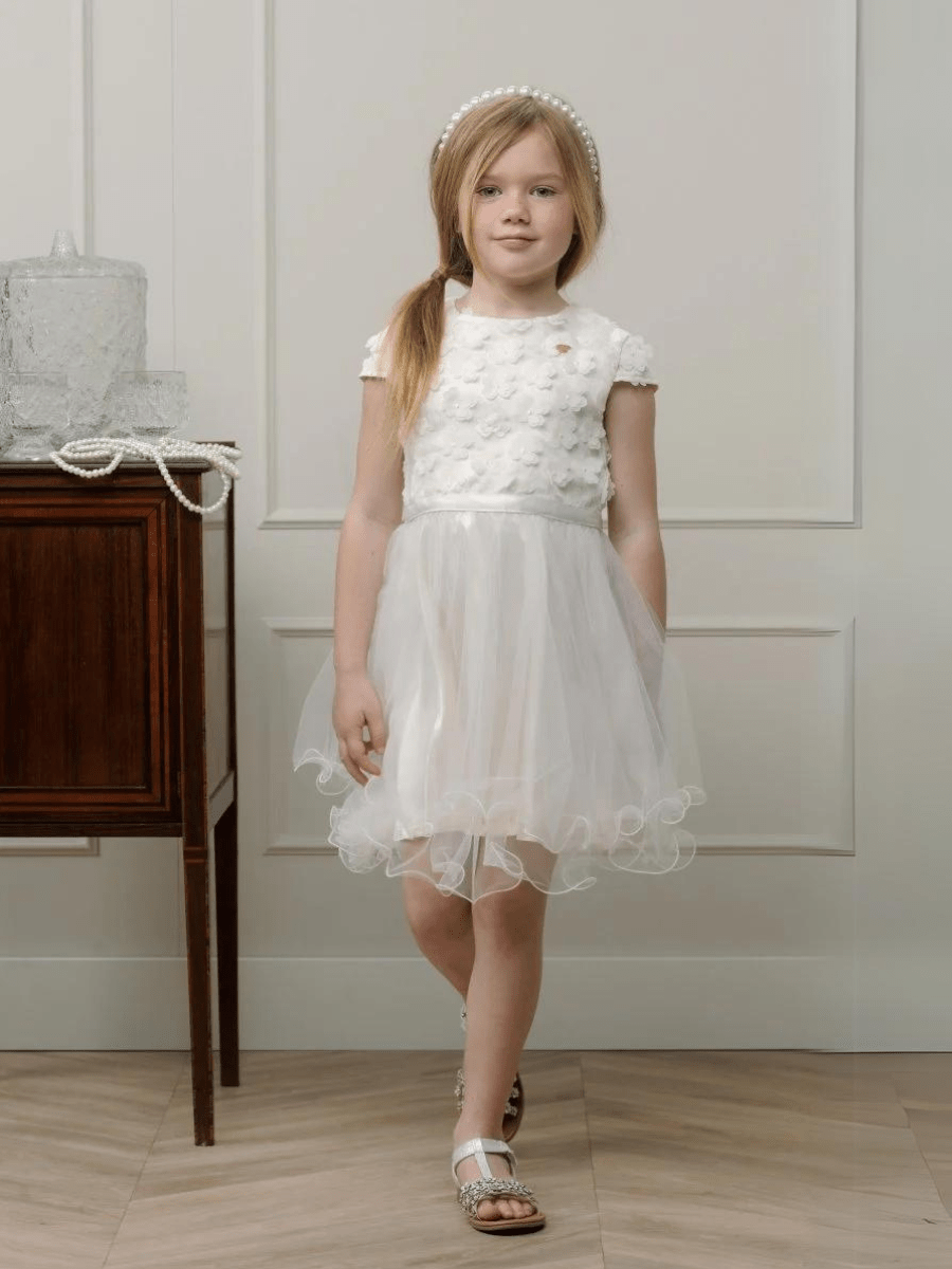 Le Chic Starlight Nylon Hem Dress Ivory - NorthGirls