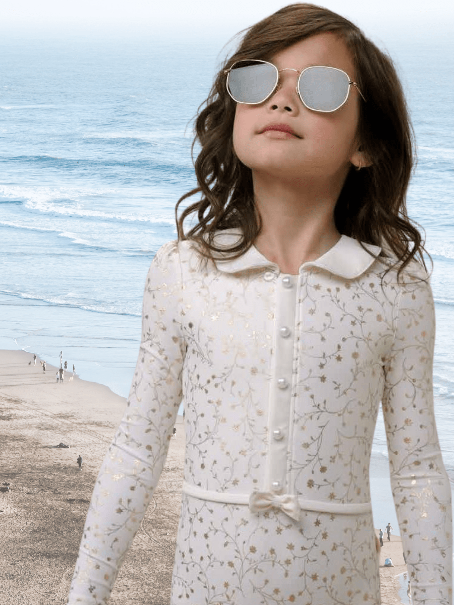 Le Chic Ziara Long Sleeve Bathing Suit & Skirt 2 pc set _C401 - 5050 - 008 - NorthGirls