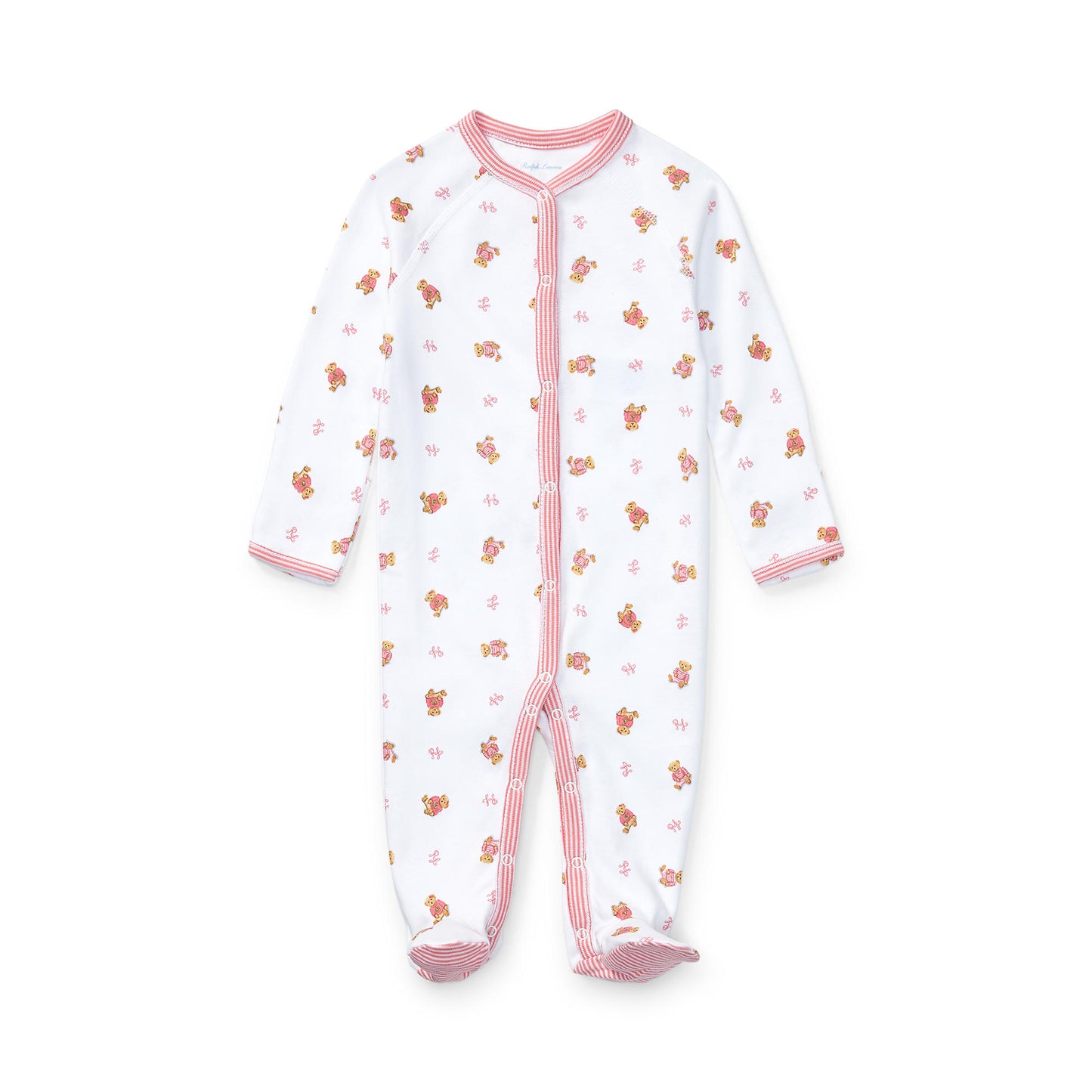 Ralph Lauren Baby Girls Polo Bear Cotton Coverall