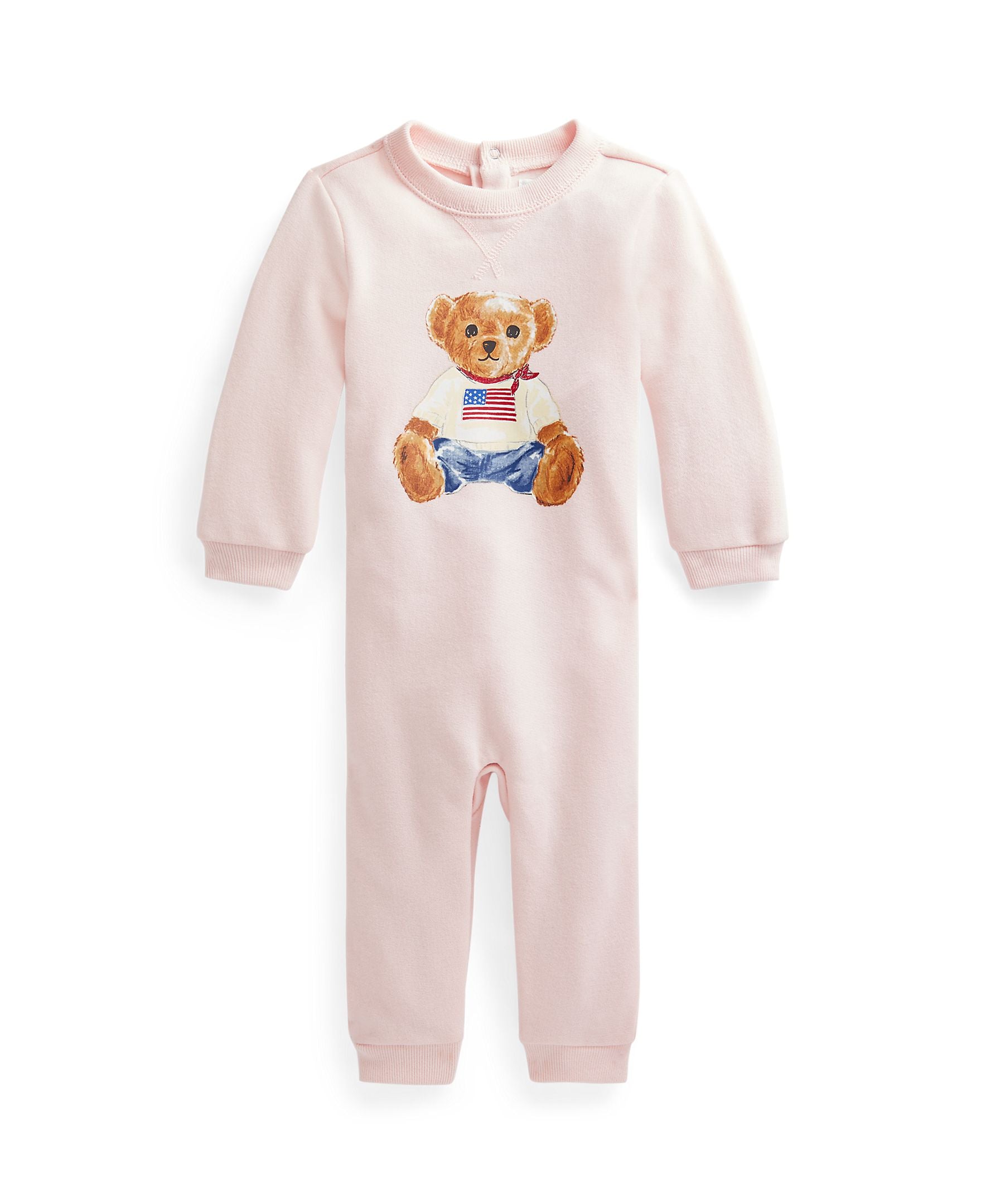 Ralph Lauren Baby Girls Polo Bear Coverall
