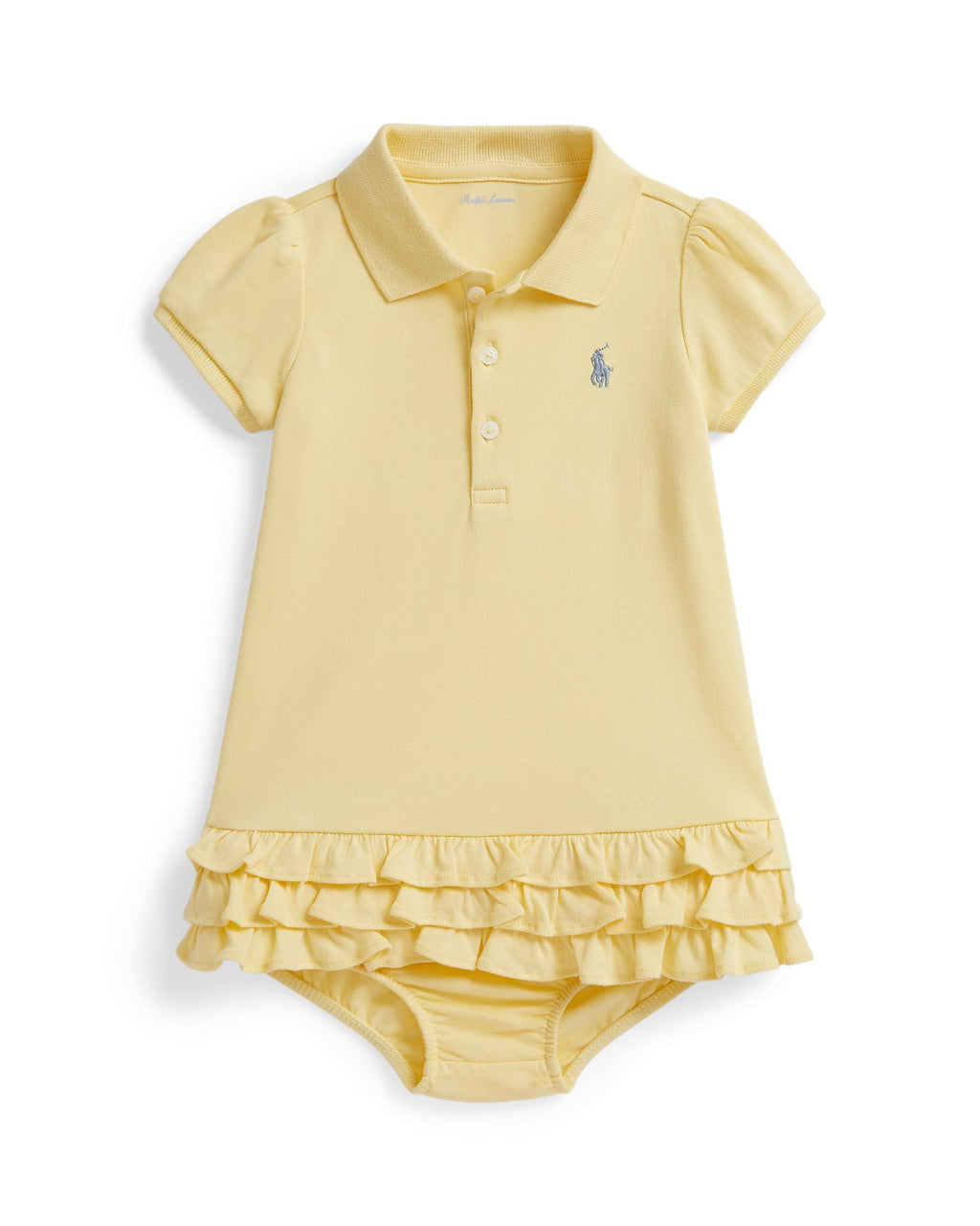 Ralph Lauren Girls Ruffled Cotton Polo Dress & Bloomer