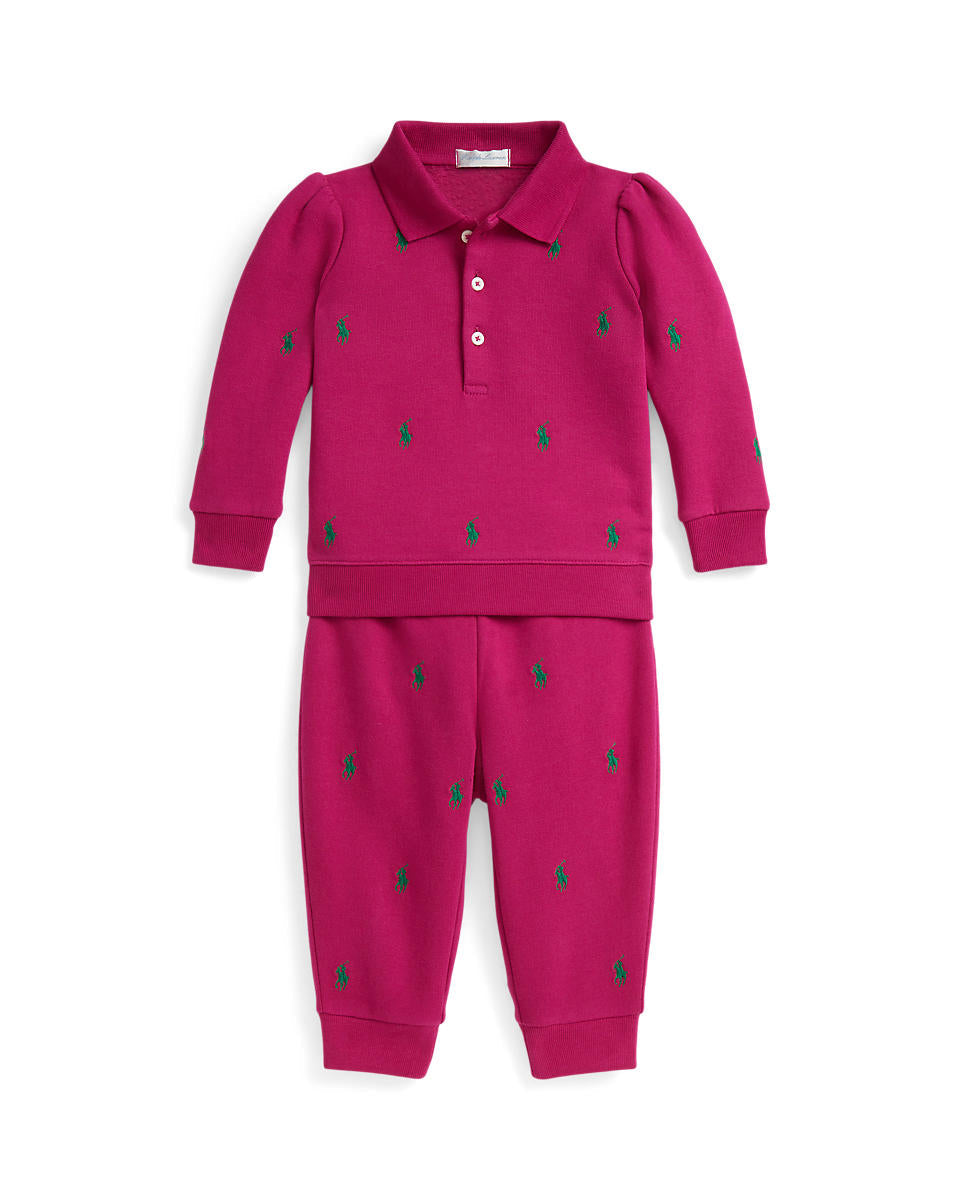 Ralph Lauren Baby Girls Polo Pony Fleece Sweatshirt & Pant Set