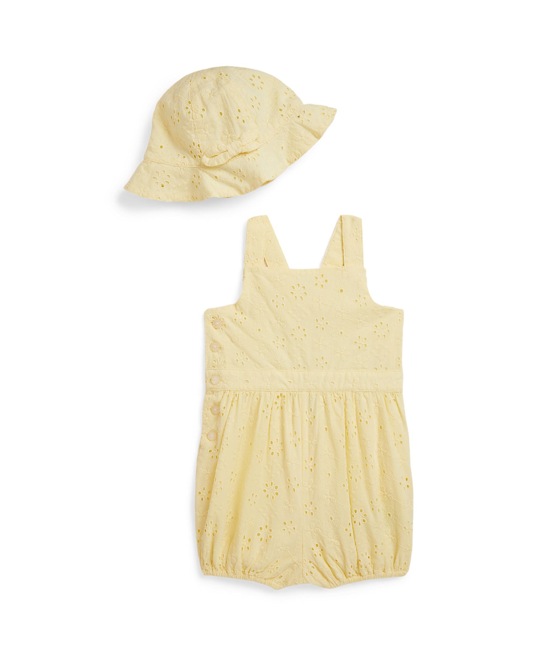 Ralph Lauren Baby Girls Cotton Eyelet Yello Outfit Set_ 310A12860001