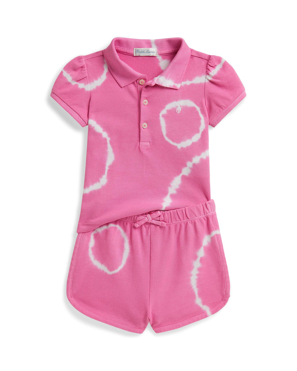 Ralph Lauren Baby Girls Stretch Mesh Polo & Shorts Set