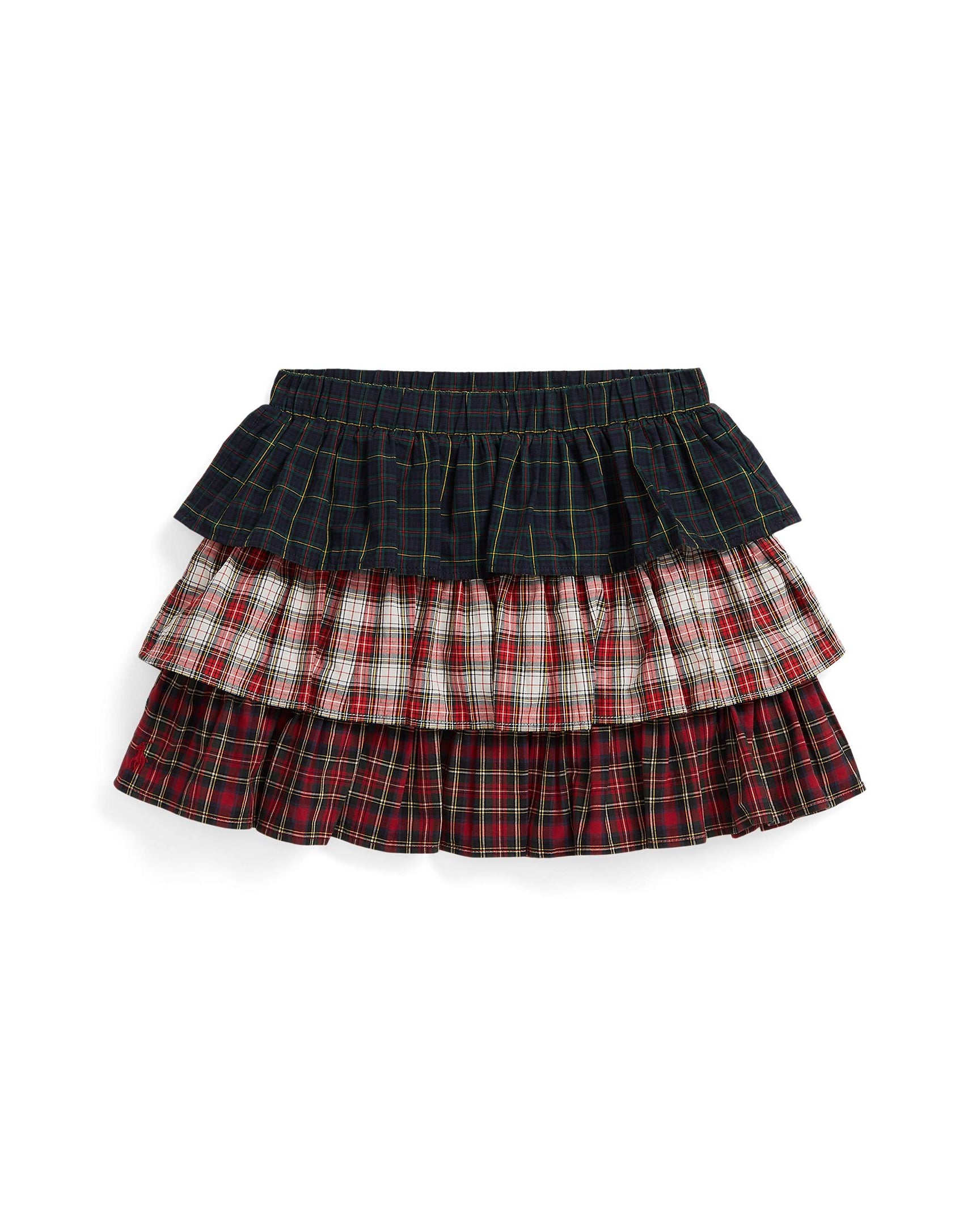 Ralph Lauren Mini Girls Plaid Tiered Poplin Skirt