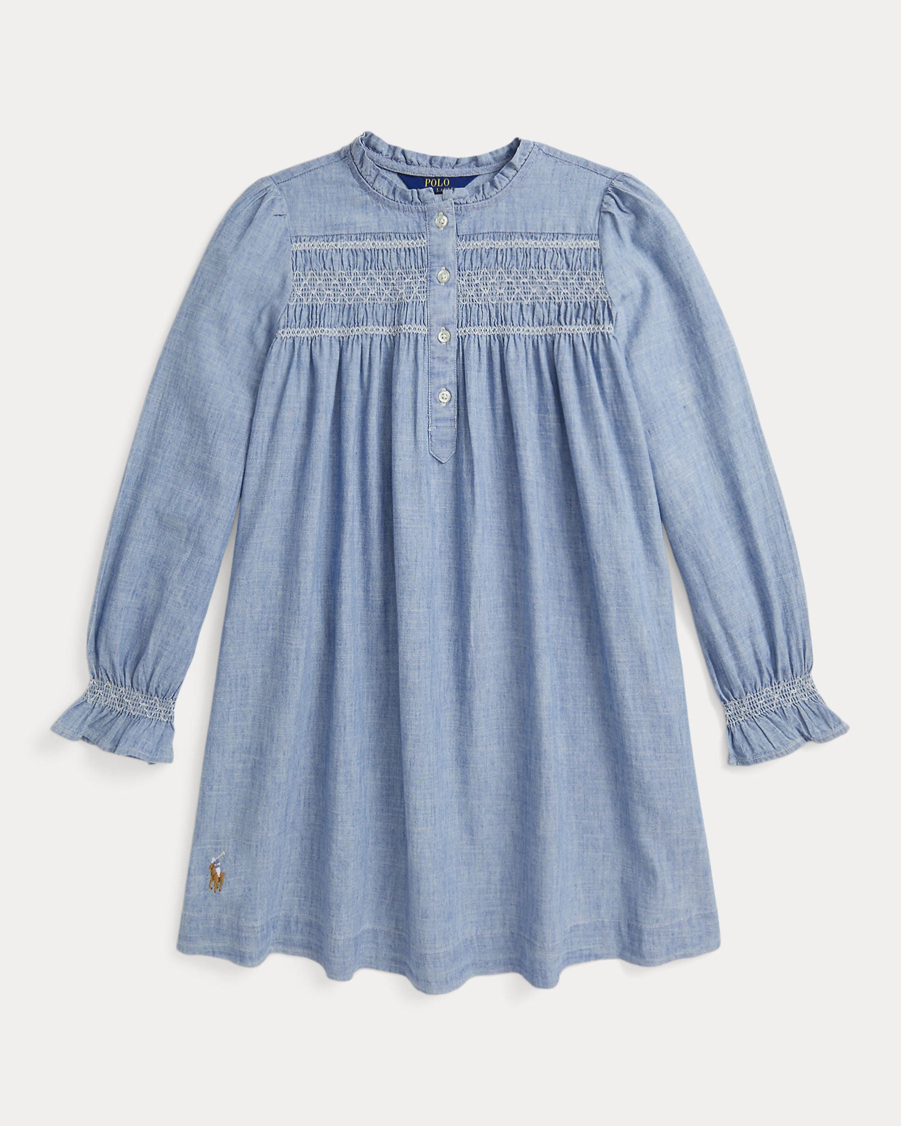 Ralph Lauren Girls Smocked Indigo Chambray Dress – NorthGirls Ralph Lauren Girls Smocked Indigo Chambray Dress – NorthGirls