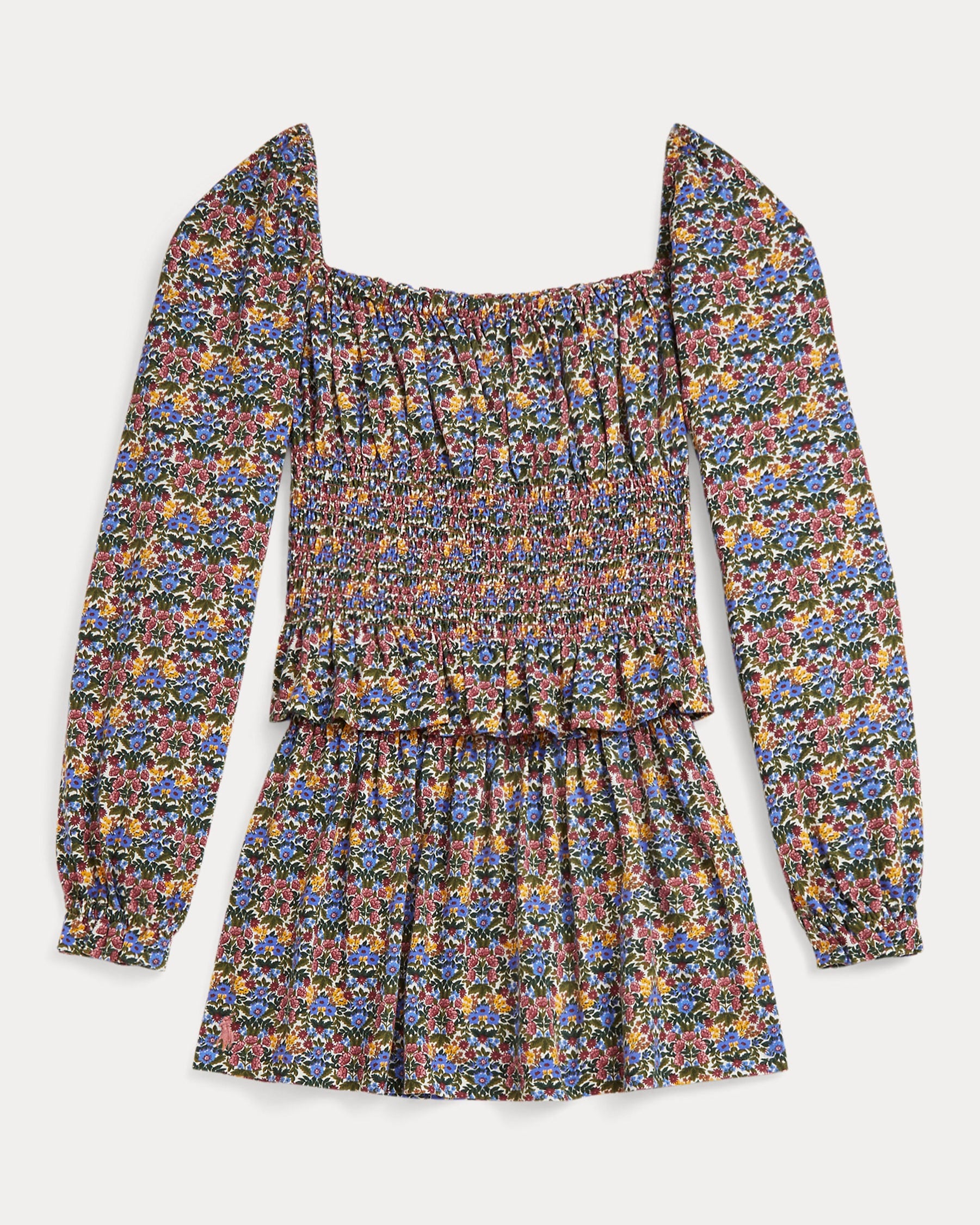 Ralph Lauren Girls Floral Smocked Top & Skirt Set