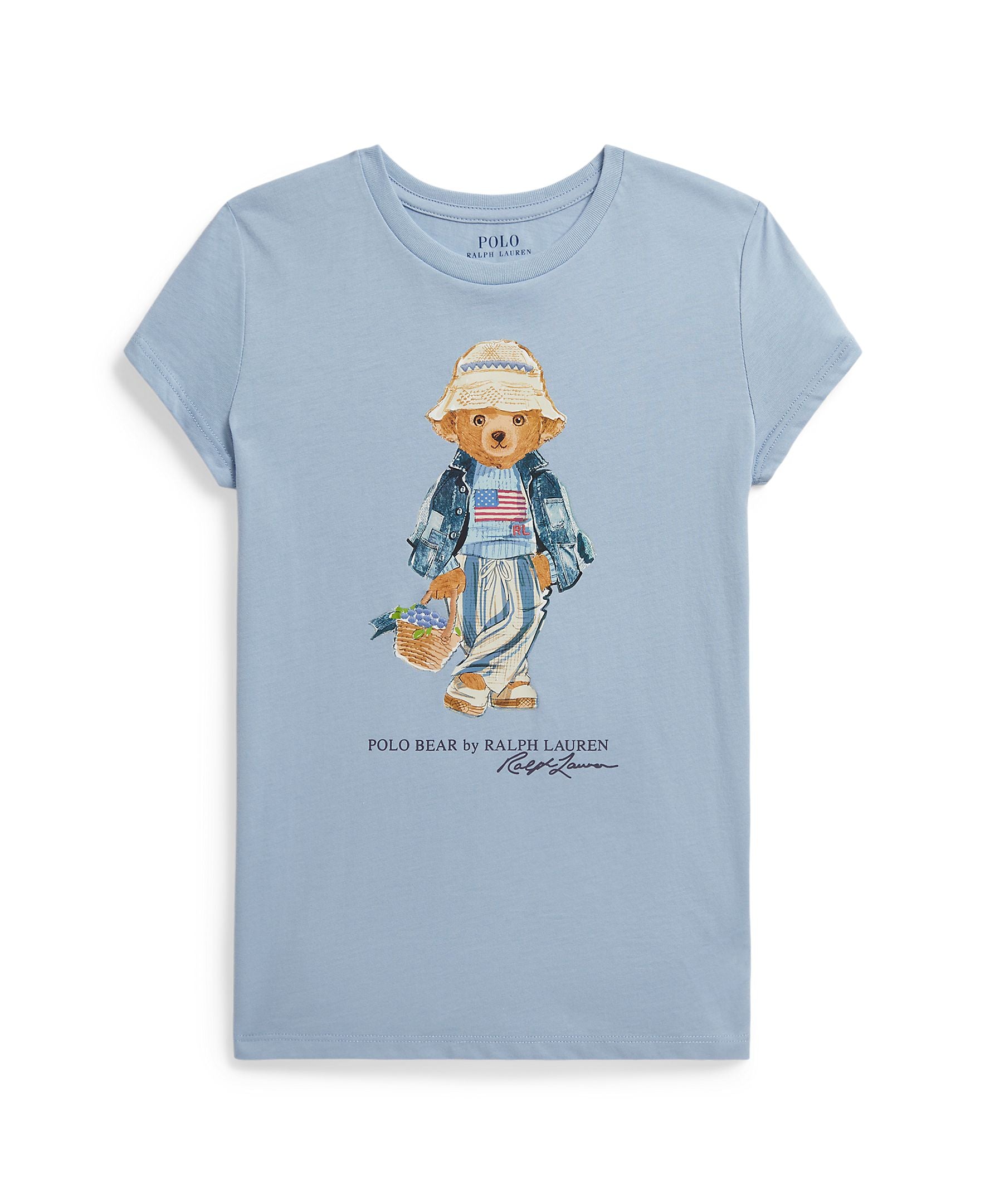 Ralph Lauren Girls Jersey Knit Estate Blue T-Shirt_ 313A11759002