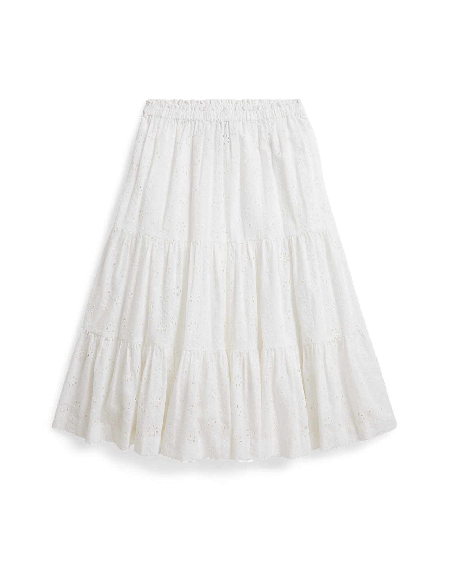 Ralph Lauren Girls Eyelet Cotton Maxi Skirt
