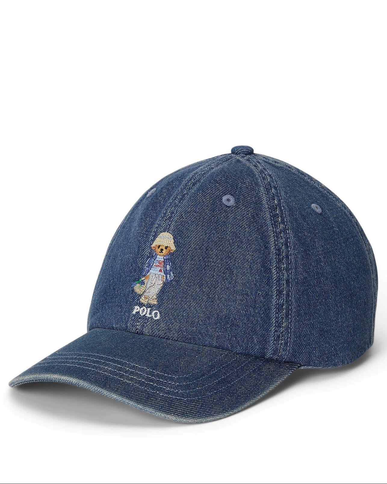 Ralph Lauren Girls Polo Bear Denim Hat