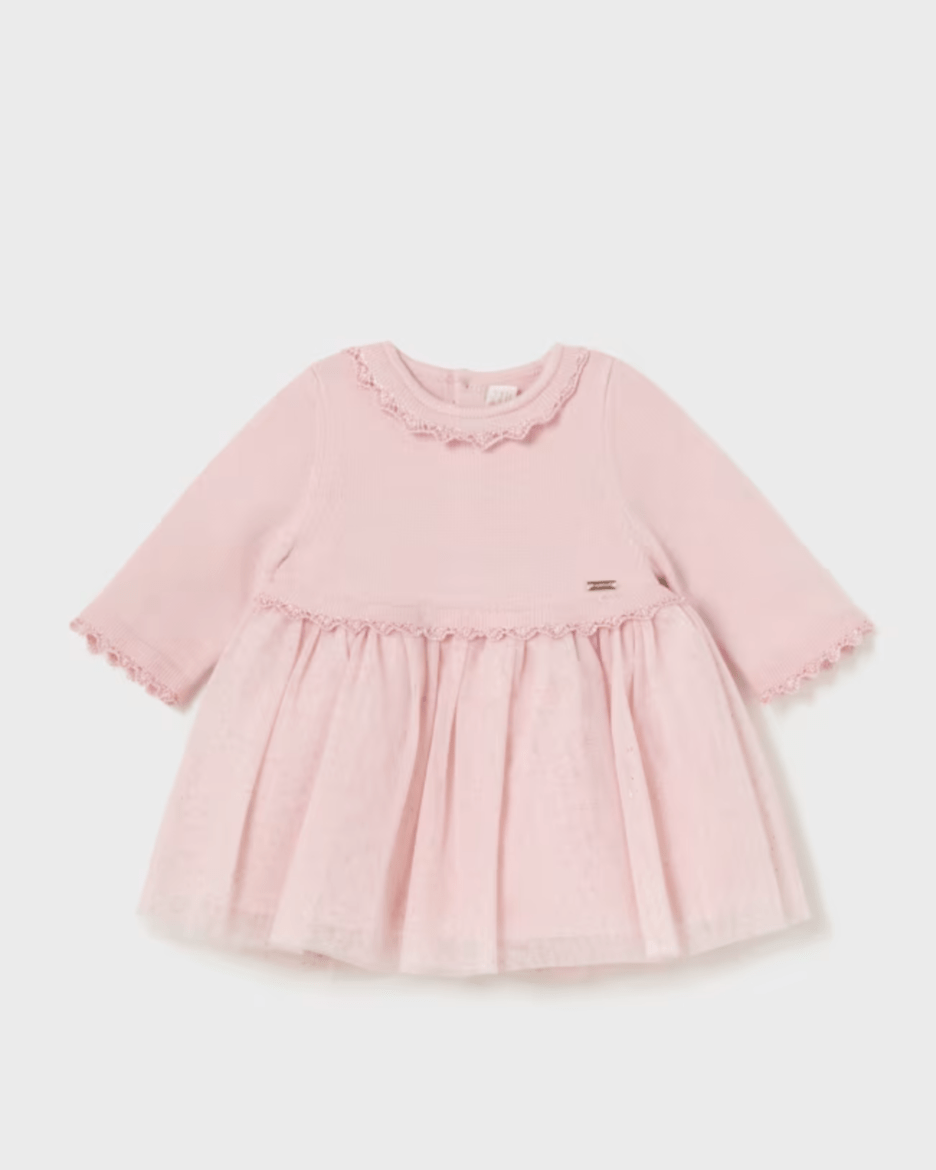 Mayoral Baby Girl Long Sleeve Knit & Glitter Tulle Dress - NorthGirls