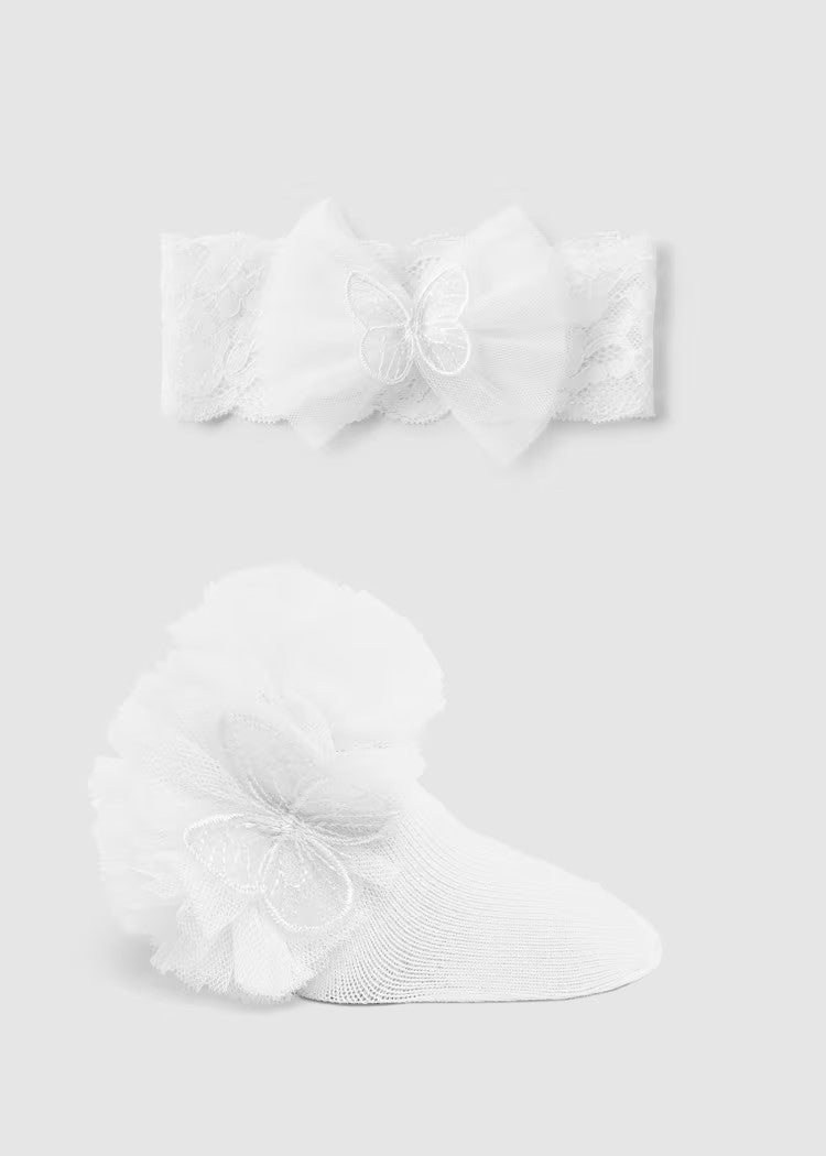 Mayoral Baby Newborn Sock w/ Headband Set_ 9710 - 93 - NorthGirls