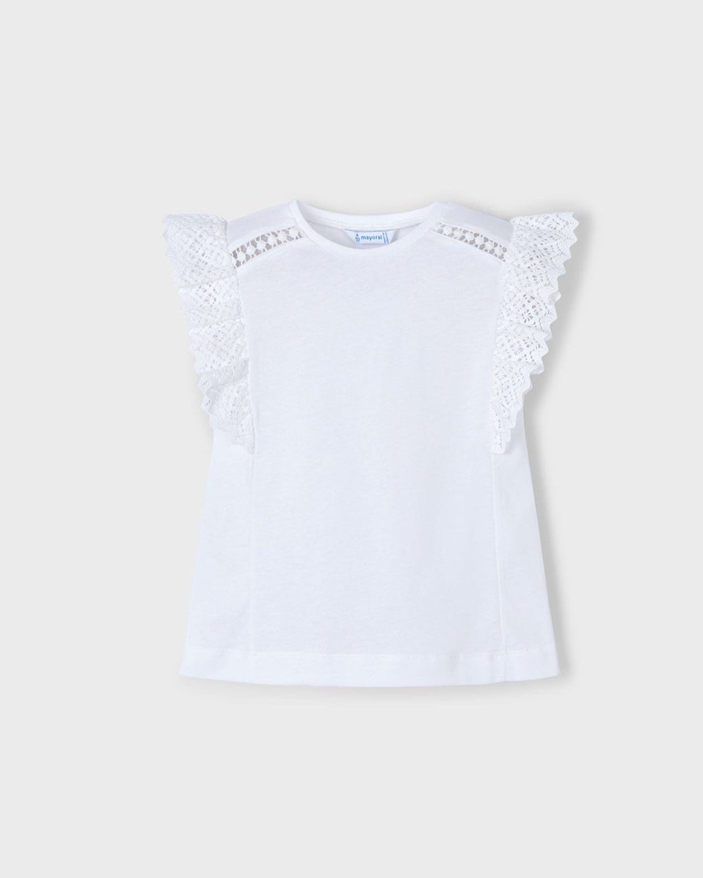 Mayoral Girls Crochet Ruffle T-Shirt_ 3010 - NorthGirls