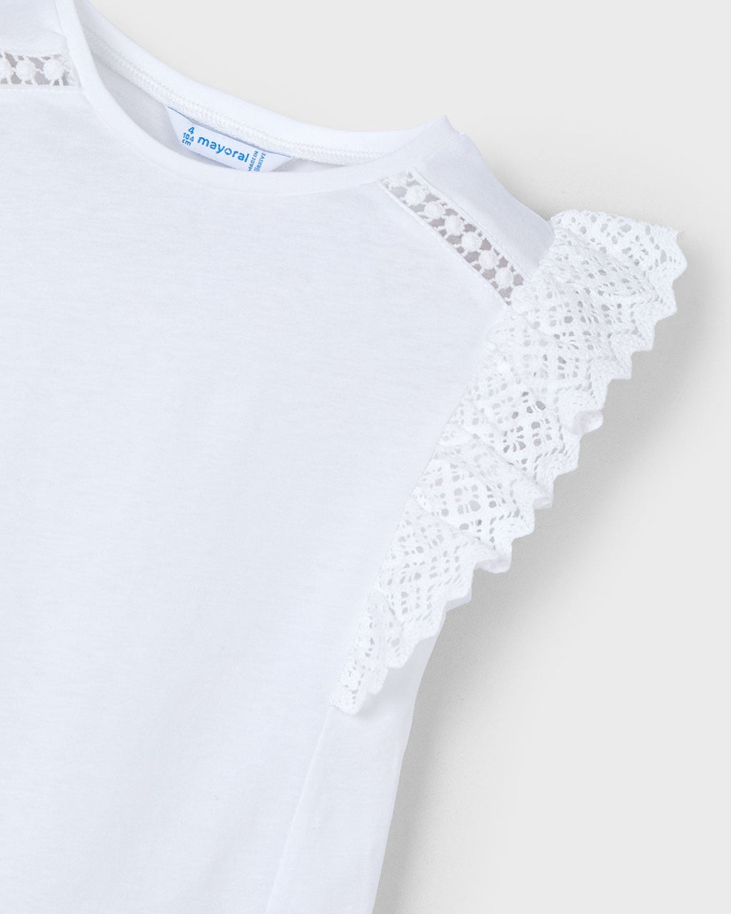 Mayoral Girls Crochet Ruffle T-Shirt_ 3010 - NorthGirls