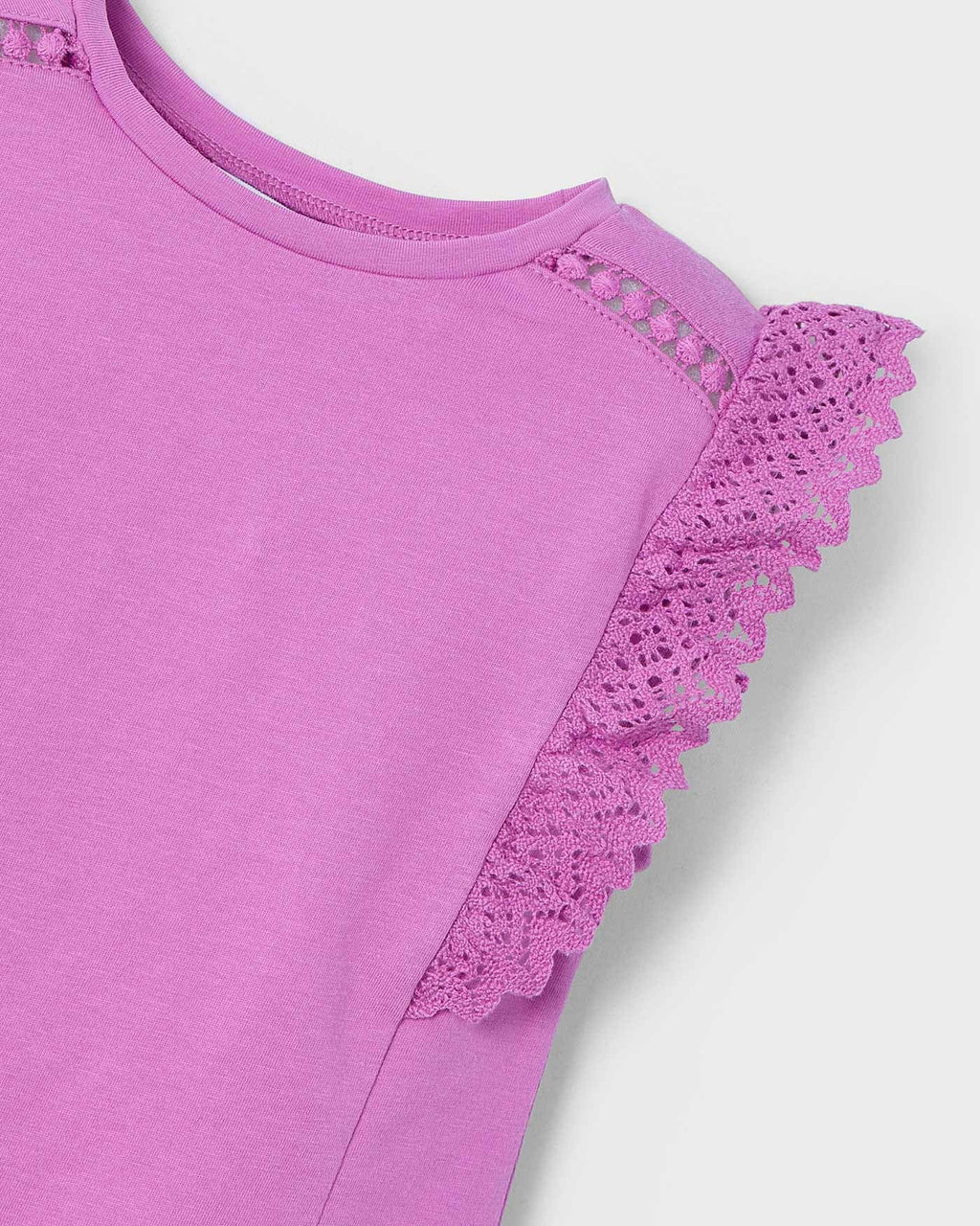 Mayoral Girls Crochet Ruffle T-Shirt_ 3010 - NorthGirls