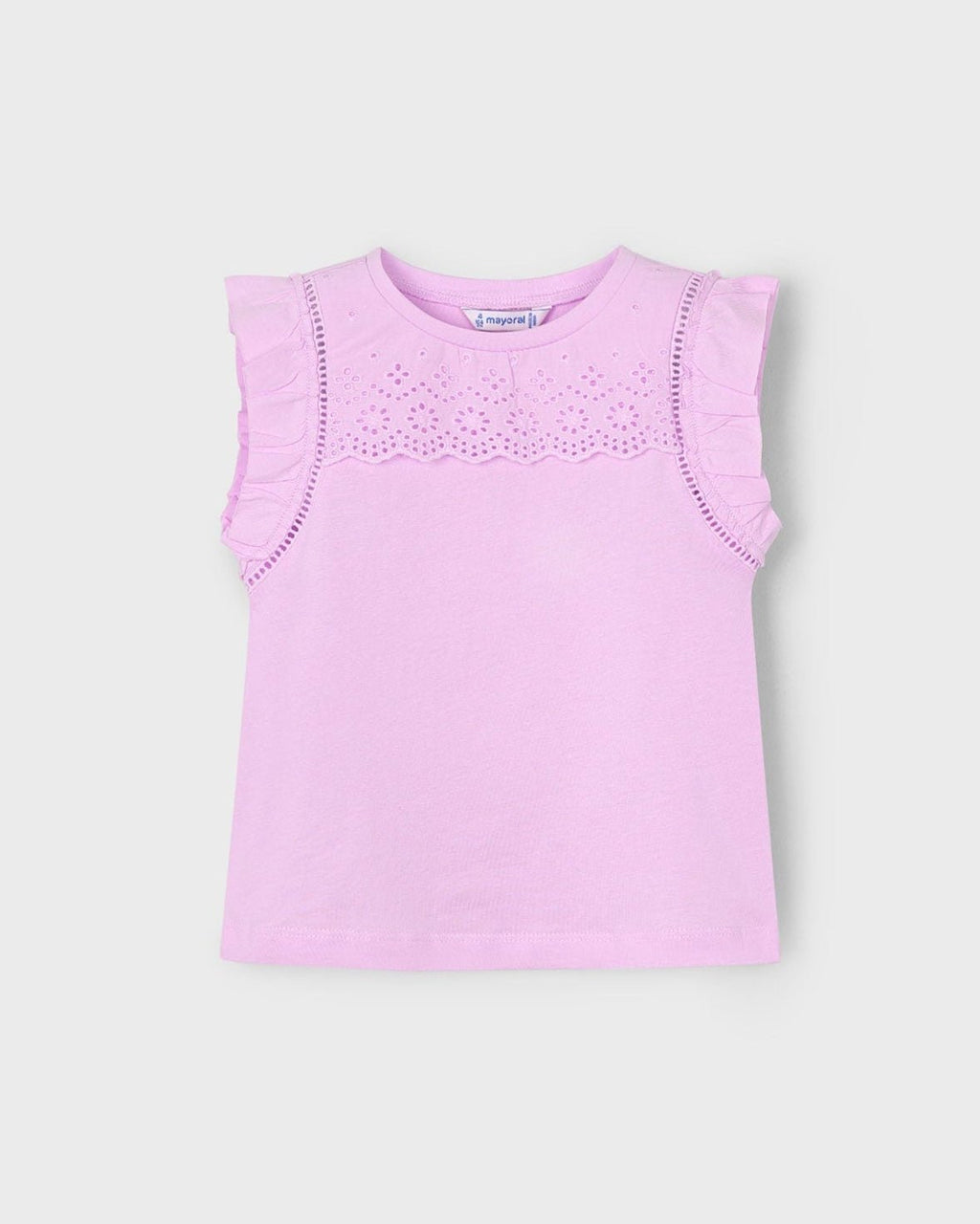 Mayoral Girls Eyelet Cap Sleeve Shirt_ 3020 - NorthGirls