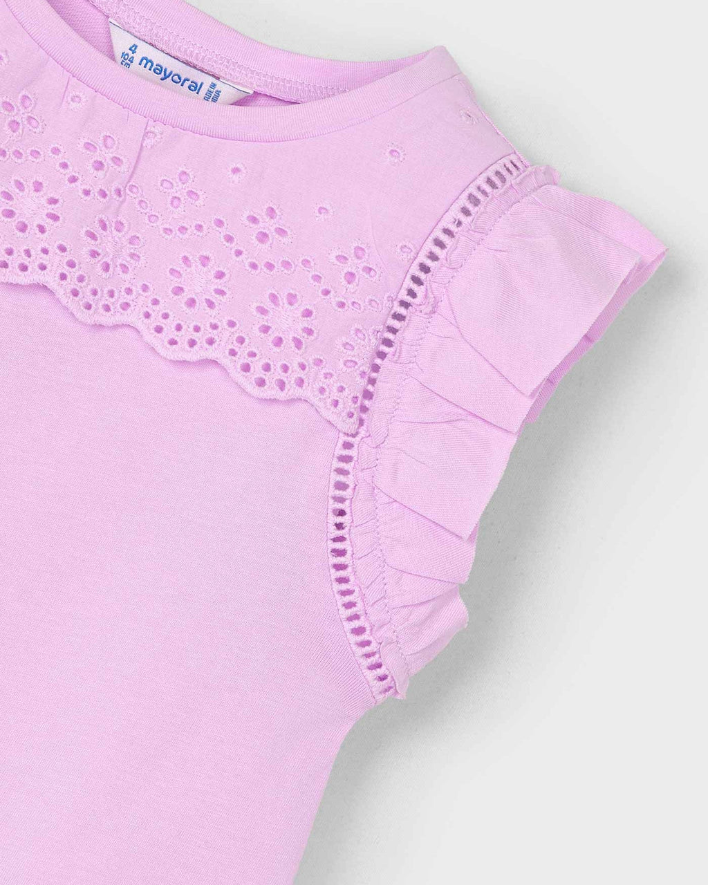 Mayoral Girls Eyelet Cap Sleeve Shirt_ 3020 - NorthGirls