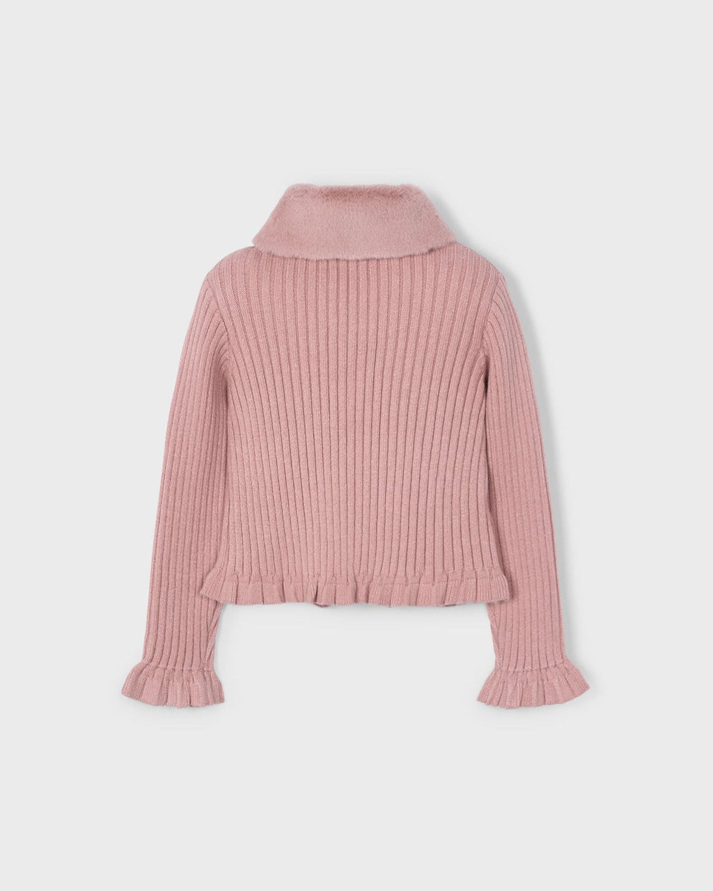 Mayoral Girls Faux Fur Collar Cardigan_ 4311 - NorthGirls