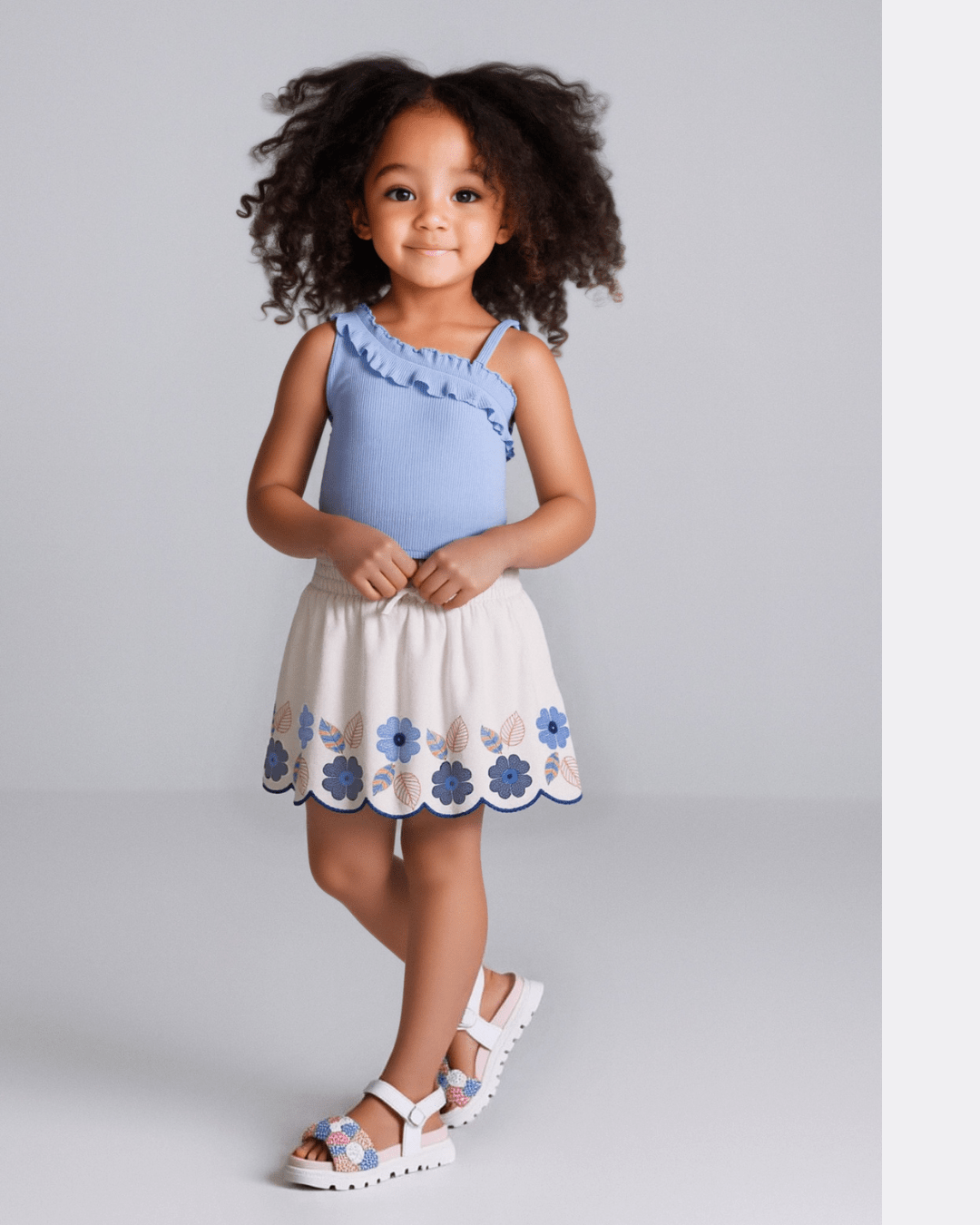 Mayoral Girls Floral Embroidered Skirt_ 3903 - NorthGirls