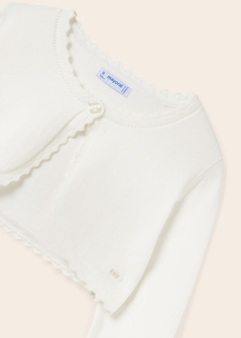 Mayoral Junior Basic Knit Bolero Cardigan _Off White 332 - 93 - NorthGirls